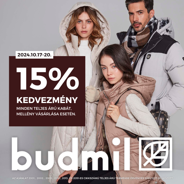 Budmil: 15% kedvezmény