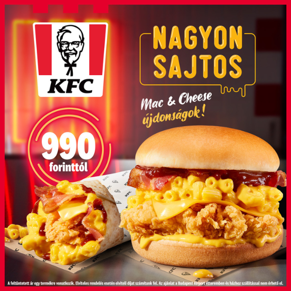 KFC: Nagyon Sajtos Mac&Cheese újdonságok