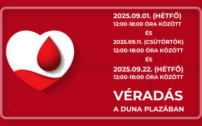 Véradás a Duna Plazában 2025.09.01., 09.11., 09.22.